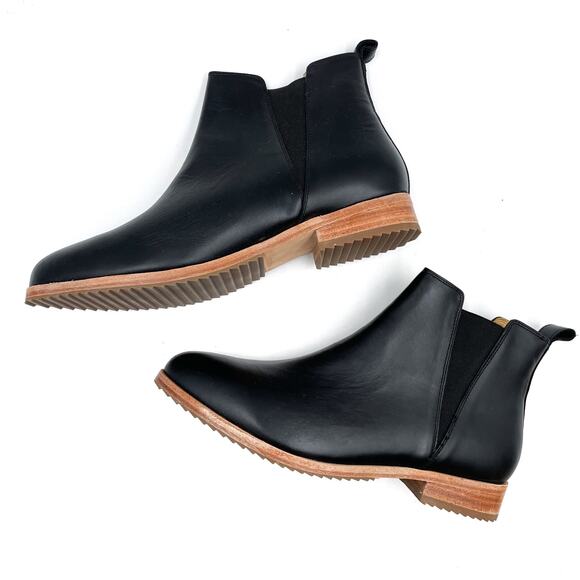 Nisolo Everyday Chelsea Boot Black Leather Ankle Block Heel Sz 10 Women's‎ - Picture 6 of 10